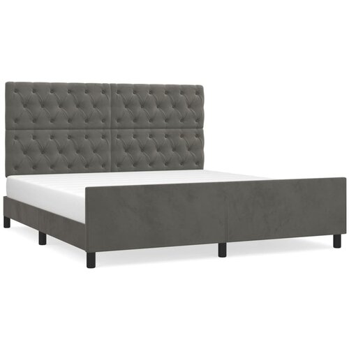 Maison Chic Posteljni okvir - Dvoposteljna postelja - Zakonska postelja brez vzmetnice temno siv 160x200 cm žamet-J4392, (21768912) Cene