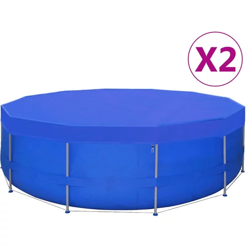 vidaXL Pokrivalo za bazen PE okroglo 2 kosa 460 cm 90 g/m²