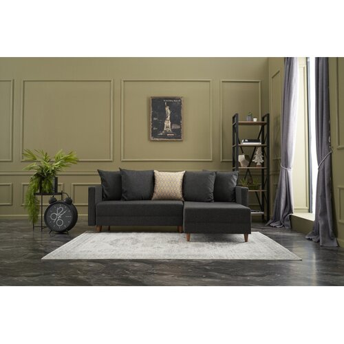 Atelier Del Sofa Antracitno siva raztegljiva kotna sedežna garnitura (desni kot) Aydam &amp;ndash; Slike