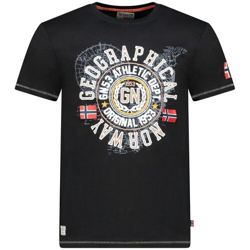 Geographical Norway Mu&amp;scaron;ka majica kratkih rukava Jodept Db Men 240, Crna Slike