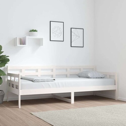  Dnevni ležaj bijeli 80 x 200 cm od masivne borovine Cene