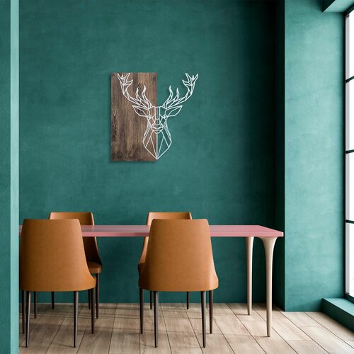 Wallity deer1 - silver walnutsilver decorative wooden wall accessory Slike