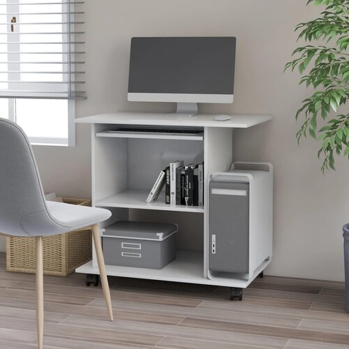 vidaXL Stol za računalo bijeli 80 x 50 x 75 cm od iverice Cijene