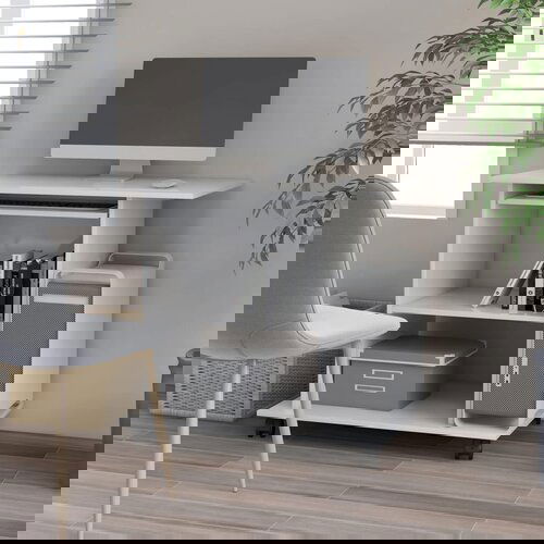 VidaXL Stol za računalo bijeli 80 x 50 x 75 cm od iverice Slike