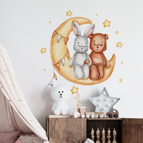 nalepnica.rs bear and bunny on moon Cene