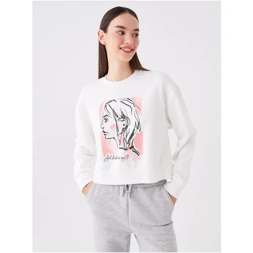 LC Waikiki Women's Crew Neck Printed Long Sleeve Sweatshirt