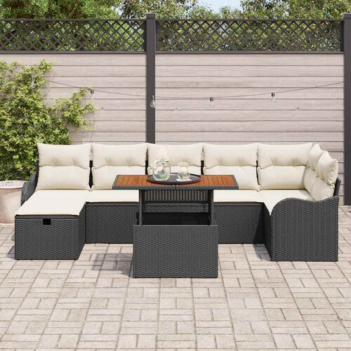  Sjedeća garnitura za vrt 8 kom. poliratan 287,5 x 122,5 x 85 cm Slike