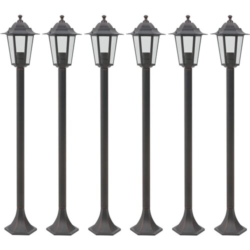 vidaXL vrtne ulične svetilke 6 kosov E27 110 cm aluminij bronaste Cene