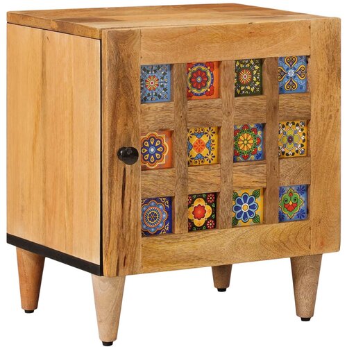 vidaXL Nočna omarica Naravna 40 x 33,5 x 46 cm Masiven les manga, (5000160406) Cene
