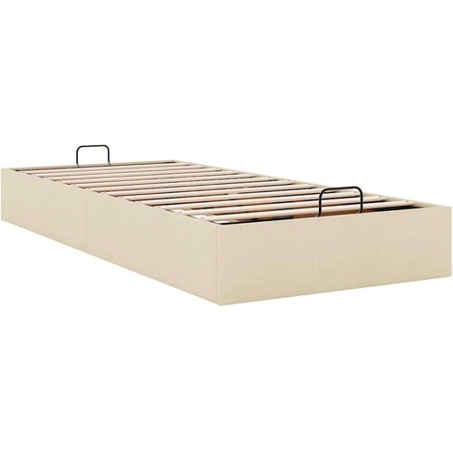 VidaXL otomanski okvir kreveta bez madraca krem 90x200 cm od tkanine Slike