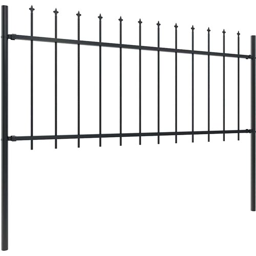  Vrtna ograda s vrhom koplja Čelik 1070x80 cm Crna Slike