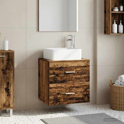  Umivaonik s policom Staro drvo 53 x 34,5 x 63 cm Cene