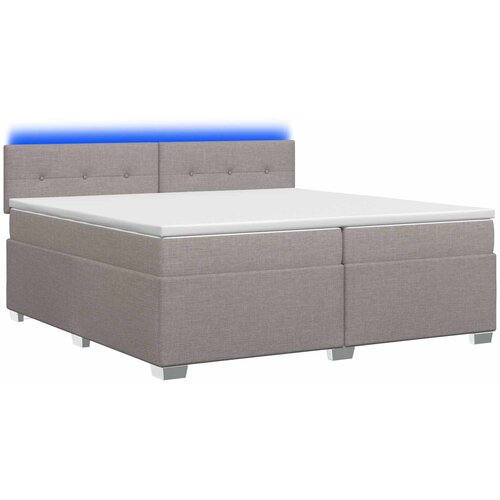  s box springom, madracem i LED-om Sivosmeđa 200 x 200 cm Slike