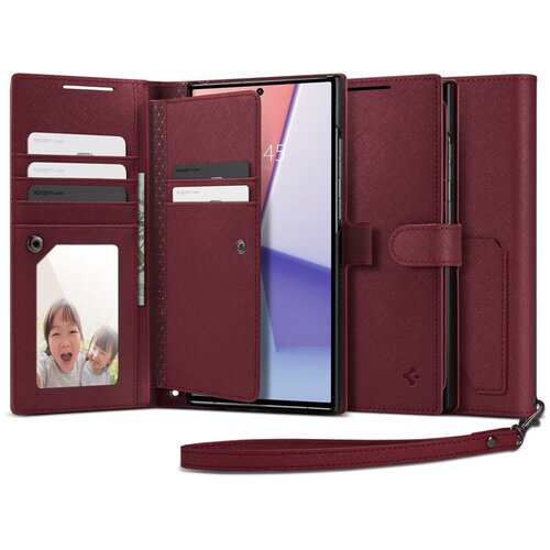 Spigen WALLET S PLUS ZA SAMSUNG GALAXY S23 ULTRA BURGUNDY Slike