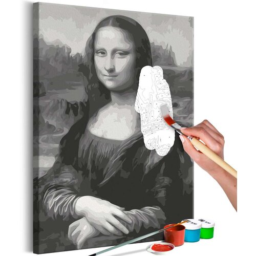  Slika za samostalno slikanje - Black and White Mona Lisa 40x60 Slike