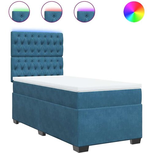VidaXL box spring krevet s madracem plavi 90x190 cm bar&amp;scaron;unasti Slike