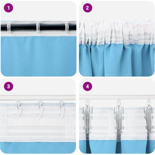 VidaXL Zavjese 2 pcs Svijetlo plava 245 x 140 cm Poliester Slike