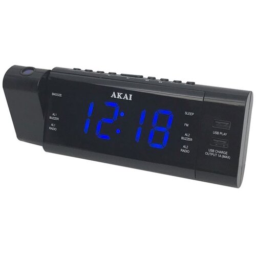 Akai budilica s projektorom, FM/AM radio, LCD, USB MP3 + USB punjač ACR-3888 Slike