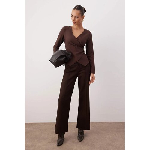 TRENDYOLMILLA ženska bluza Twoaw26Bz00142, braon-braon Cene