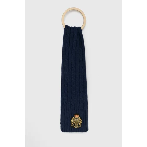 Polo Ralph Lauren Kratki šal s primjesom vune boja: tamno plava, jednobojni model
