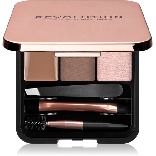 Revolution Brow Sculpt Kit paletka za obrvi 2,2 g odtenek Brown za ženske Cene