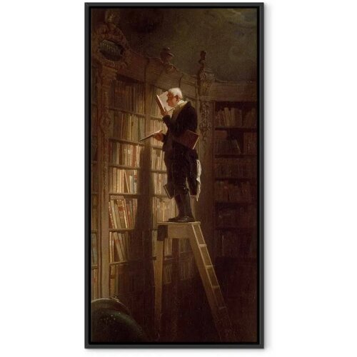  Slika - Carl Spitzweg &amp;ndash; The Bookworm 60x120 U crnom drvenom okviru Slike