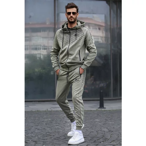 Madmext Sports Sweatsuit Set - Khaki - Relaxed fit