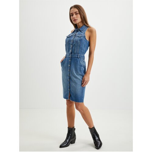 Guess Blue Women Denim Dress Stacie - Women Slike