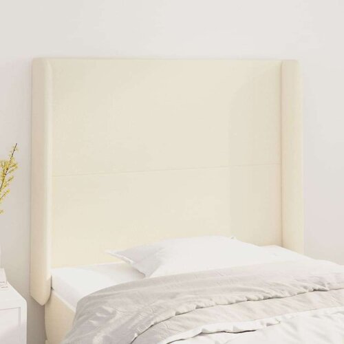  Uzglavlje s ušima krem 83x16x118/128 cm od umjetne kože Cene