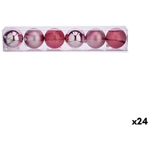 Set božićnih kuglica Roza Plastika &amp;Oslash; 8 cm (24 kom.) Slike