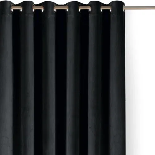 Filumi Crna zavjesa za djelomično zamračenje od samta 200x175 cm Velto –