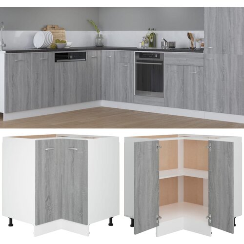 VidaXL Kuhinjska omarica siva sonoma 75,5x75,5x80,5 cm inženirski les Slike