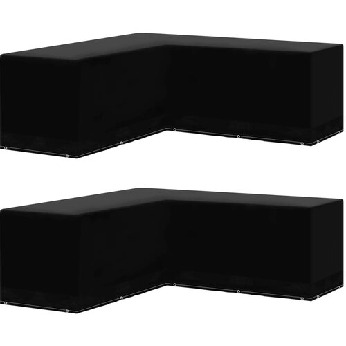VidaXL Pokrivali za vrtno pohi&amp;scaron;tvo L-oblike 12 obročkov 250x250x90 cm Slike