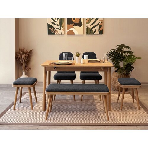 Hanah home Set trpezarijski sto i stolice Vina Mini 03 1053, Antracit Slike