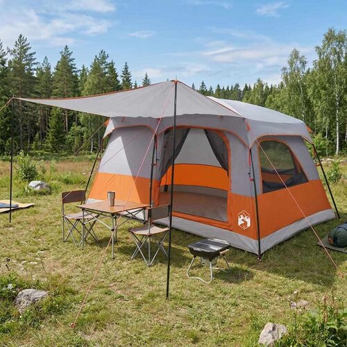  Obiteljski &scaron;ator s krovom Siva i narančasta 420 x 305 x 200 cm Cijene
