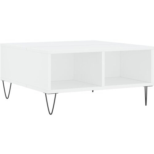 Maison Chic Klubska mizica - kavna mizica - Nizka mizica bela 60x60x30 cm inženirski les, (21753631) Slike