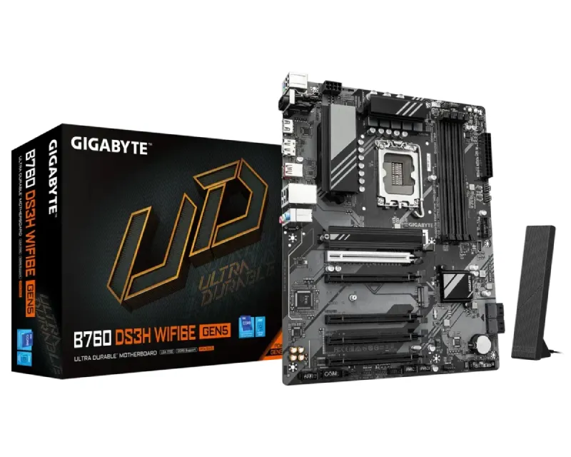 Gigabyte B760 DS3H WIFI6E GEN5 Motherboard - Supports Intel Core 14th Gen CPUs, 8+2+1 Phases Digital VRM, up to 5600MHz DDR5, 2xPCIe 4.0 M.2, Wi-Fi 6E, 1GbE LAN, USB 3.2 Gen 2x2 Cijene