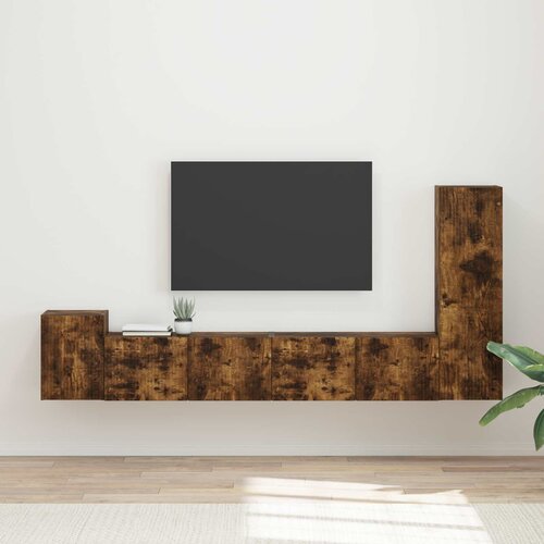 VidaXL Komplet TV omaric 3 pcs Dimljeni oreh Konstruiran les - - Rjava - 47.88 - 30 x 31 x 100 cm - 2025--Uvoz_2 Slike