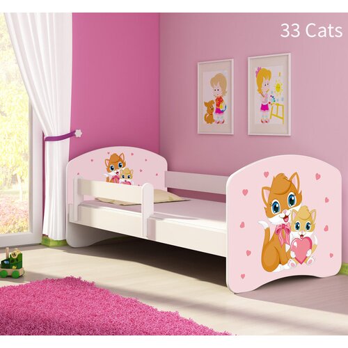  Otroška postelja ACMA z motivom, stranska bela 180x80 cm 33 Cats Cene
