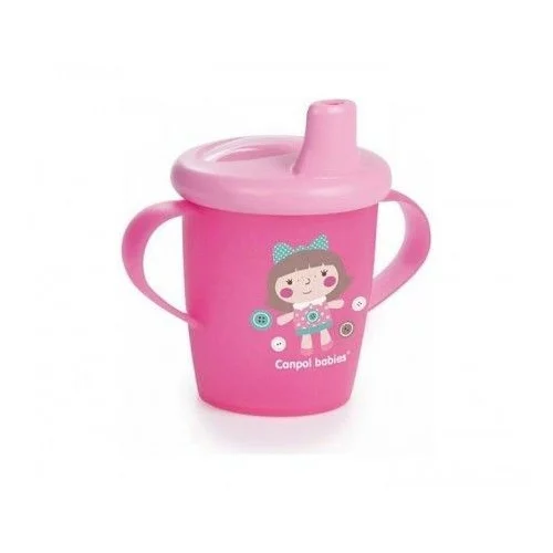 Canpol Toys Non-Spill Cup Pink 9m+ skodelica proti razlitju 250 ml za otroke