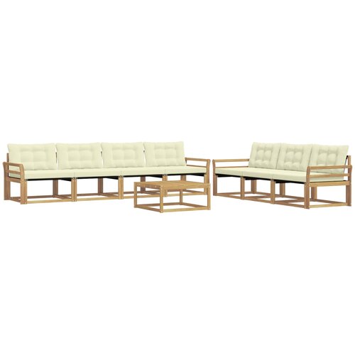  Set vanjskih sofa 8 kom. Bijela i krem Slike