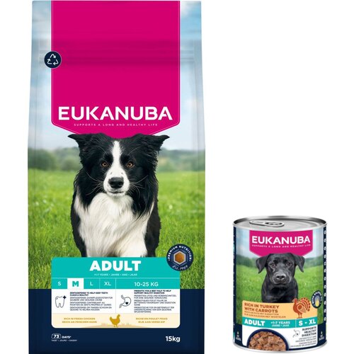  15 kg Eukanuba suha hrana + 3 x 400 g odgovarajuće mokre hrane gratis! - Adult Medium Breed Slike