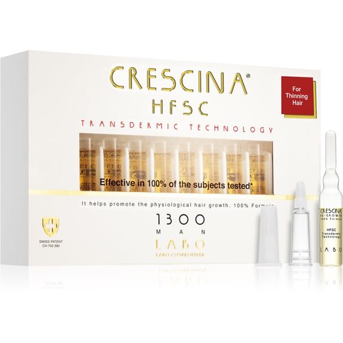 Crescina Transdermic 1300 Re-Growth nega za spodbujanje rasti in proti izpadanju las za moške 20x3,5 ml Cene