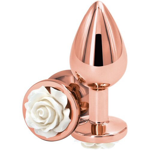 Ns Novelties rear assets rose buttplug medium white Cene