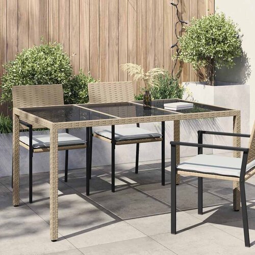  Stol za vrt Bež 150 x 90 x 75 cm poliratan Slike