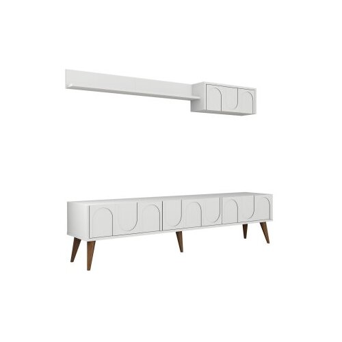 Hanah home TV komoda sa komodama Lyon 2, 180 cm, Bijelo-Smeđa Slike