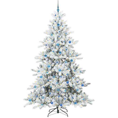 VidaXL Umjetno božićno drvce s nogom with LEDs s stalakom 240cm PVC Slike