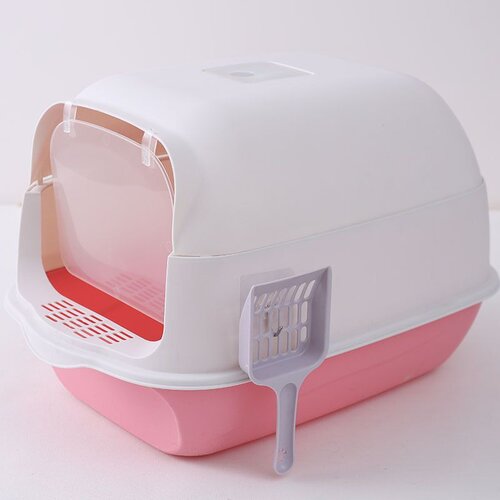  toalet za mačke Enclosed Cat Box Awhao Roze 50x35x35 cm Cene