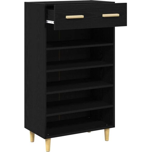  Ormar za cipele Crni hrast 60 x 35 x 105 cm Konstruirano drvo - Crni hrast Slike