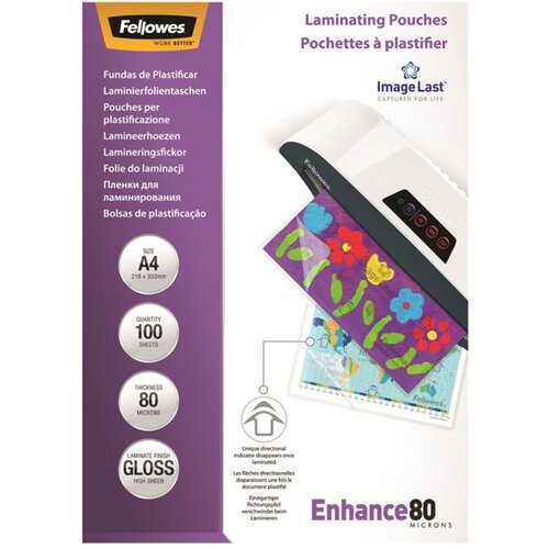 Fellowes žepki A4 za plastificiranje (216 x 303 mm), 80 mic, 100 kosov Cene
